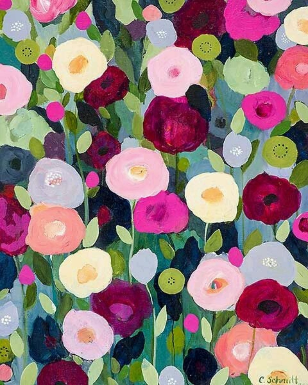 Painterly floral artwork