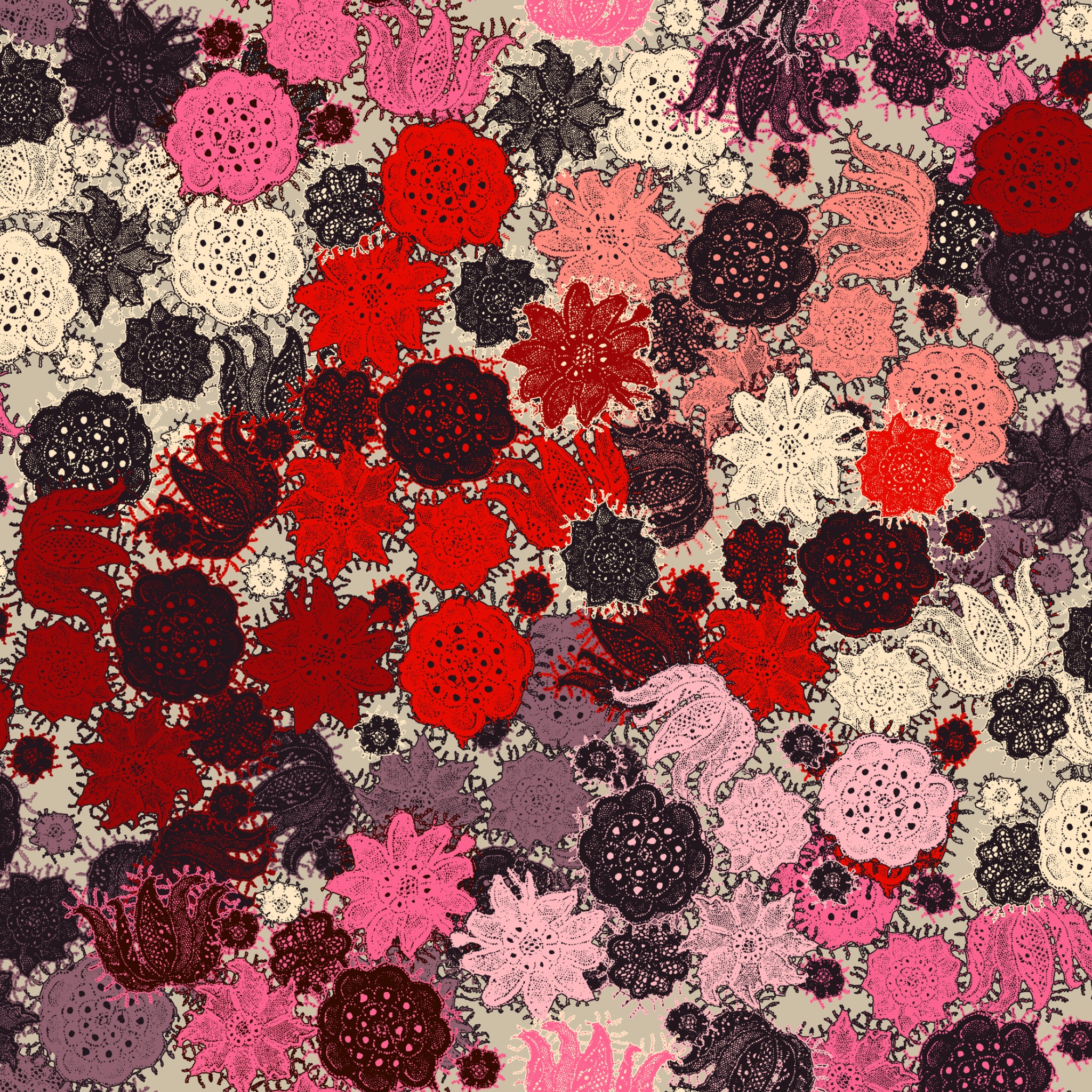 Expressive botanical textile artwork by Cha Miyoung